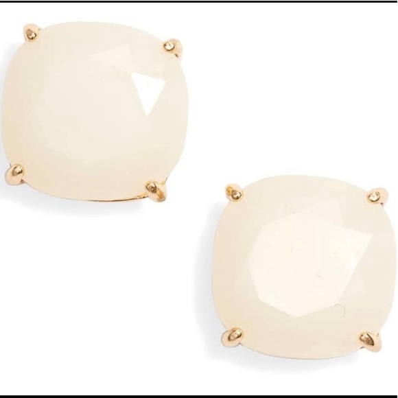 kate spade new york small square stud earrings in cream